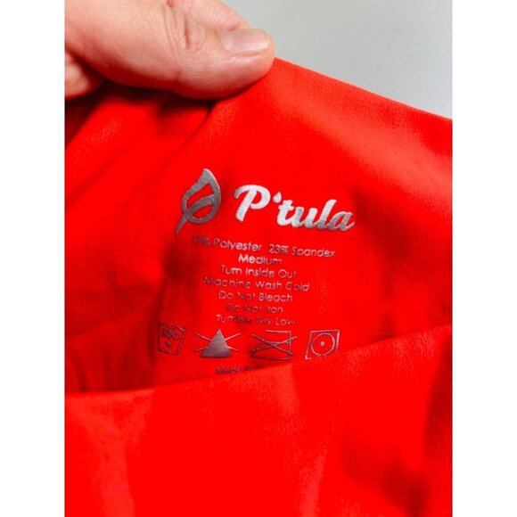 P'tula Orange Cropped Leggings in Excellent condition Sz M - Picture 2 of 9